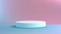 Abstract stage background. Cylindrical podium on a blue background. Product presentation, layout. Royalty Free Stock Photo