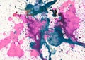 Abstract stain blot acrylic and watercolor painting. Canvas texture background