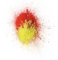 Abstract stain of two colors powder splashing