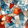 abstract stained glass background with red orange and blue colors Royalty Free Stock Photo