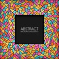 Abstract stained glass square frame vector background