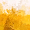 Stained pattern texture square background gold yellow ochre beige color - modern painting art - watercolor splotch effect