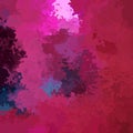 Abstract stained pattern square background hot pink, magenta, red, purple, fuchsia, burgundy, blue color - modern painting