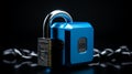 Abstract Stainless Steel Padlock: Symbol of Online Security