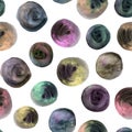 Abstract stains metallic effect watercolor seamless pattern Royalty Free Stock Photo