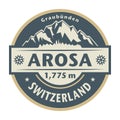 Abstract stamp or emblem with the name of Arosa, Switzerland Royalty Free Stock Photo