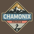 Chamonix, France, Abstract stamp or emblem