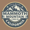 Abstract stamp or emblem with the name of Mammoth Mountain, California