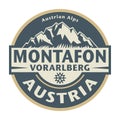Abstract stamp or emblem with the name of Montafon, Austria Royalty Free Stock Photo