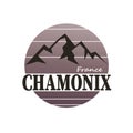 Abstract stamp or emblem with the name of town Chamonix in France, vector illustration