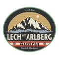 Abstract stamp or emblem with the name of town Lech am Arlberg, Austria Royalty Free Stock Photo