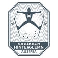 Stamp name of town Saalbach Hinterglemm in Austria