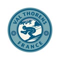 Abstract stamp or emblem with the name of Val Thorens, France