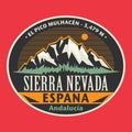 Abstract semblem with Sierra Nevada, Spain Royalty Free Stock Photo