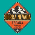 Abstract semblem with Sierra Nevada, Spain