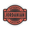 Abstract stamp with the text Authentic Jordanian Cuisine