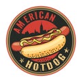 Stamp or label with Hotdog