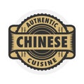 Abstract stamp or label with the text Authentic Chinese Cuisine