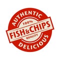 Abstract stamp or label with the text Authentic, Delicious Fish
