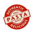 Abstract stamp or label with the text Authentic, Delicious Pasta