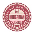 Abstract stamp or label with the text Authentic Hungarian Cuisine