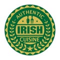 Abstract stamp or label with the text Authentic Irish Cuisine Royalty Free Stock Photo
