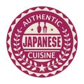 Abstract stamp or label with the text Authentic Japanese Cuisine Royalty Free Stock Photo