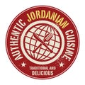 Abstract stamp or label with the text Authentic Jordanian Cuisine