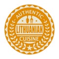 Abstract stamp or label with the text Authentic Lithuanian Cuisine