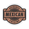 Abstract stamp or label with the text Authentic Mexican Cuisine