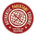 Abstract stamp or label with the text Authentic Pakistani Cuisine