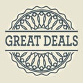 Abstract stamp or label with text Great Deals