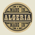 Abstract stamp or label with text Made in Algeria