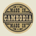 Abstract stamp or label with text Made in Cambodia