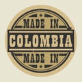 Abstract stamp or label with text Made in Colombia