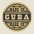 Abstract stamp or label with text Made in Cuba