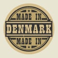 Abstract stamp or label with text Made in Denmark
