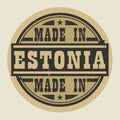 Abstract stamp or label with text Made in Estonia