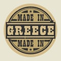 Abstract stamp or label with text Made in Greece