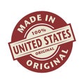 Abstract stamp or label with the text Made in United States