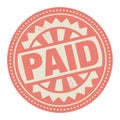 Abstract stamp or label with the text Paid written inside Royalty Free Stock Photo