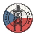 Abstract Stamp with the name of Prague inside the stamp Royalty Free Stock Photo