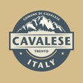 Abstract stamp with the name of town Cavalese in Italy Royalty Free Stock Photo