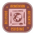 Abstract stamp with the text Authentic Armenian Cuisine written Royalty Free Stock Photo