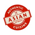 Abstract stamp with the text Authentic Asian Cuisine