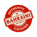 Abstract stamp with the text Authentic Bahraini Cuisine Royalty Free Stock Photo