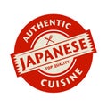 Abstract stamp with the text Authentic Japanese Cuisine Royalty Free Stock Photo