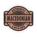 Abstract stamp with the text Authentic Macedonian Cuisine