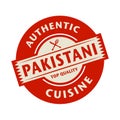 Abstract stamp with the text Authentic Pakistani Cuisine