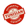 Abstract stamp with the text Authentic Tunisian Cuisine